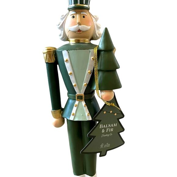 Balsam & Fir Green Gold NUTCRACKER Christmas SOLDIER Resin Figurine NEW - Picture 3 of 16